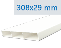 PVC vzduchovody ploché 308 x 29 mm = Ø 125 mm