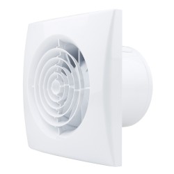Tichý ventilátor do koupelny s plastovou zpětnou klapkou Ø 100 mm
