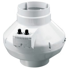 Ventilátor do potrubí radiální s teplotním čidlem a regulátorem otáček Ø 100 mm